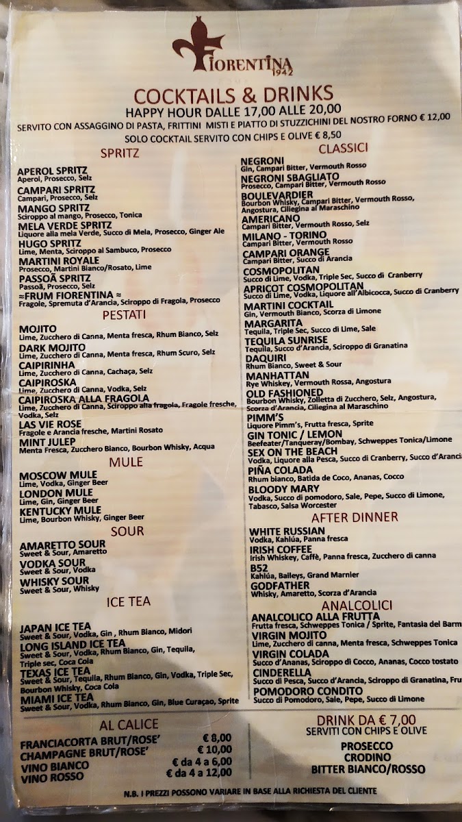 Menu La Fiorentina-4