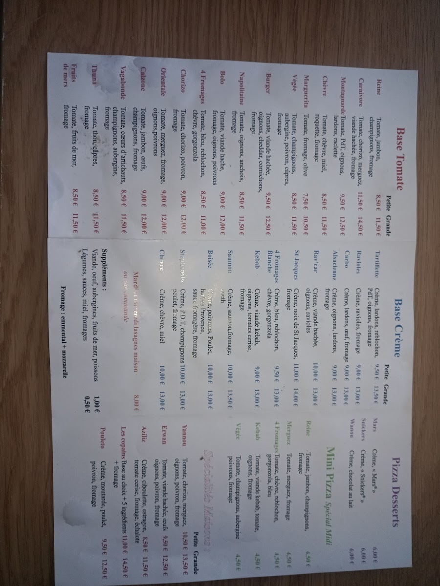 Menu La Flam'stephanoise ( Pizza Au Feu De Bois ) Pizzacro-2