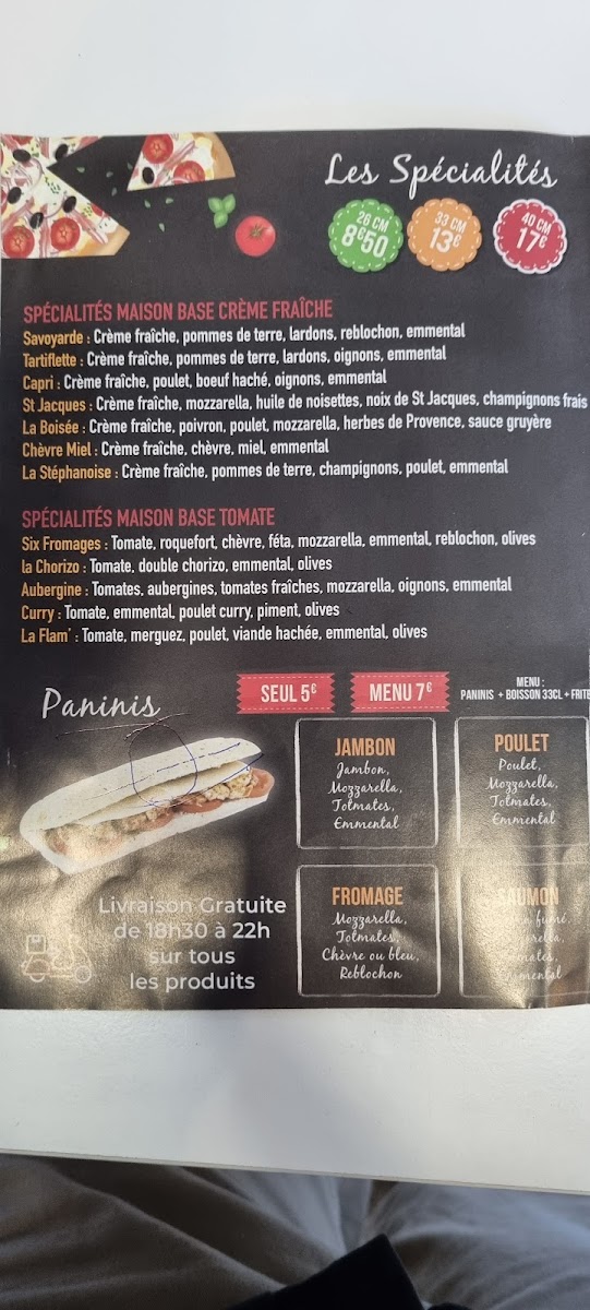 Menu La Flam'stephanoise ( Pizza Au Feu De Bois ) Pizzacro-8