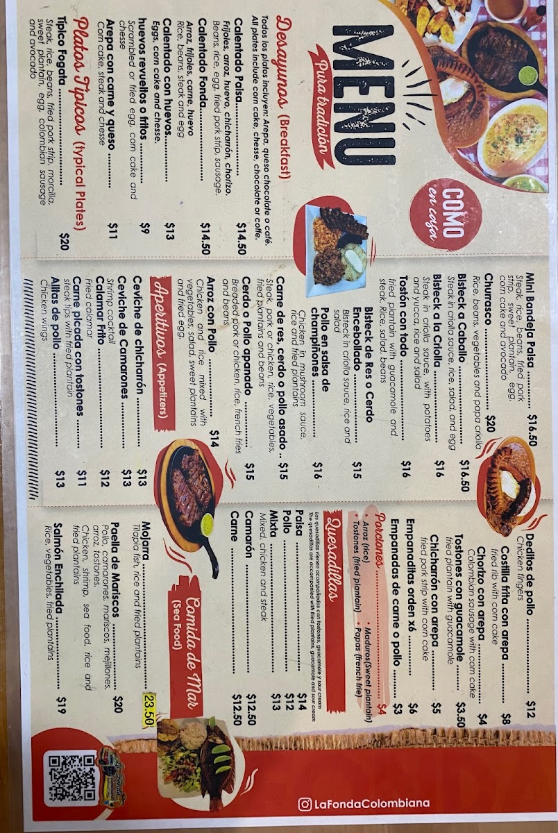 Menu La Fonda Colombiana Restaurante Bar-1