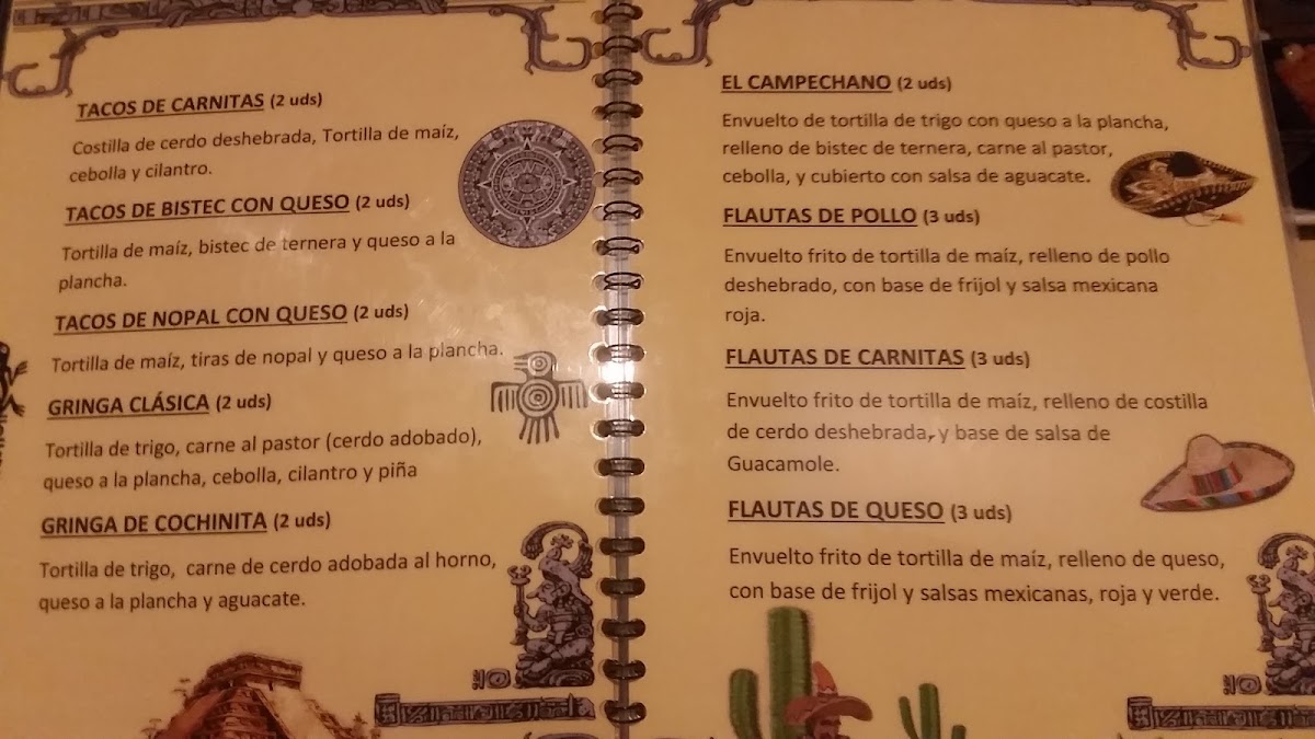 Menu La Fondue Mexicana Simon Bolívar 13-10
