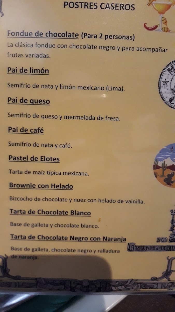 Menu La Fondue Mexicana Simon Bolívar 13-9