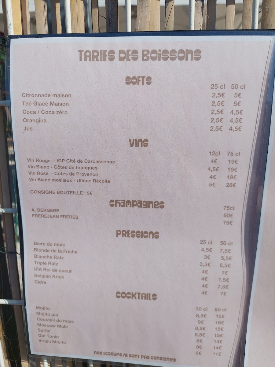 Menu La Friche Montaudran | Restaurant Bar & Guinguette À Toulouse-5