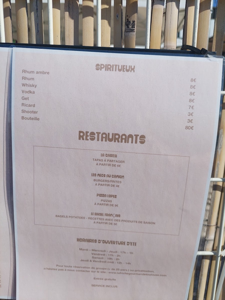 Menu La Friche Montaudran | Restaurant Bar & Guinguette À Toulouse-7