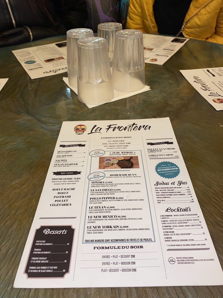 Menu La Frontera Créteil-1