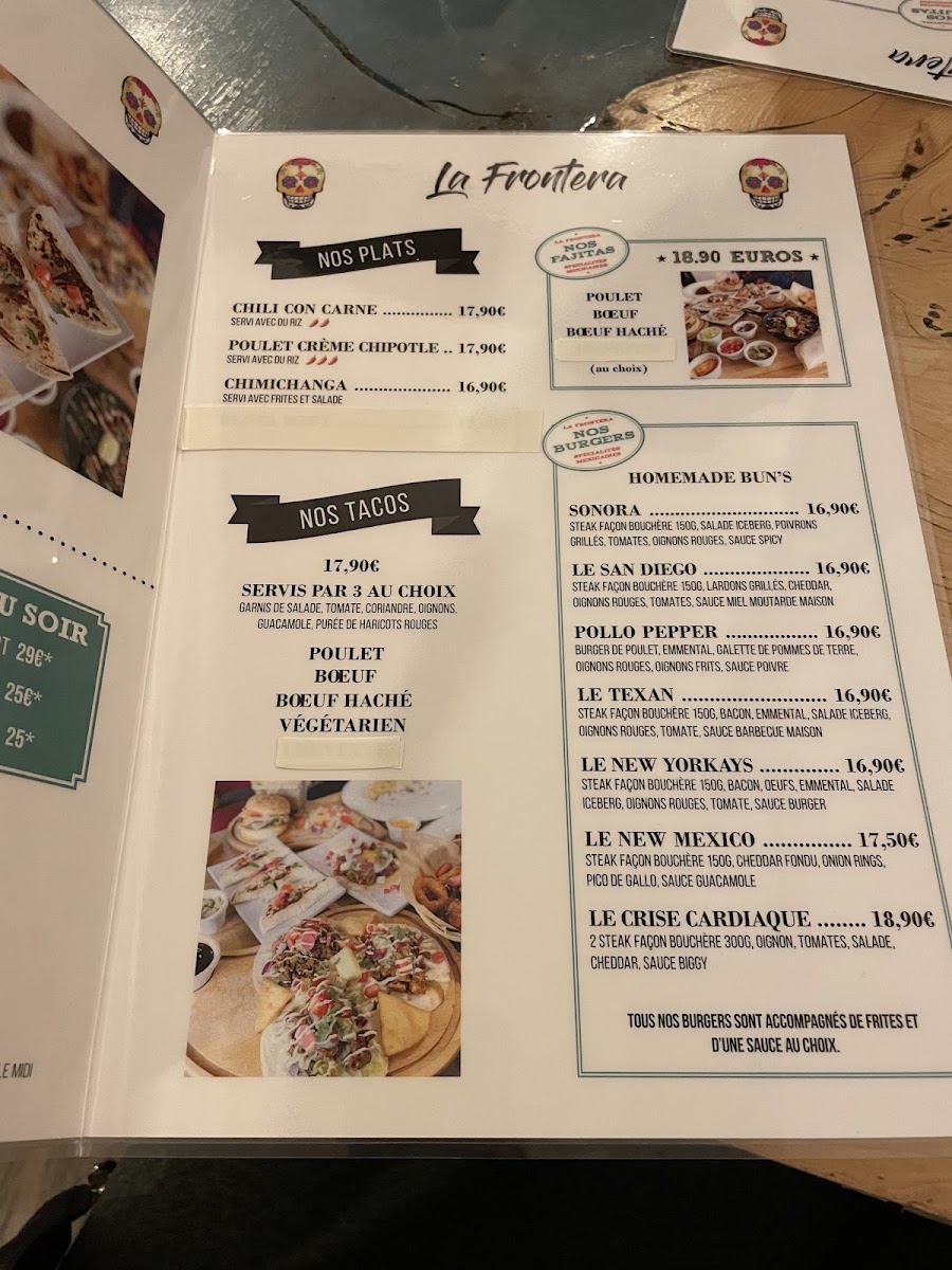 Menu La Frontera Créteil-2