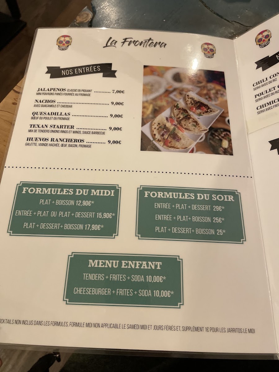 Menu La Frontera Créteil-3