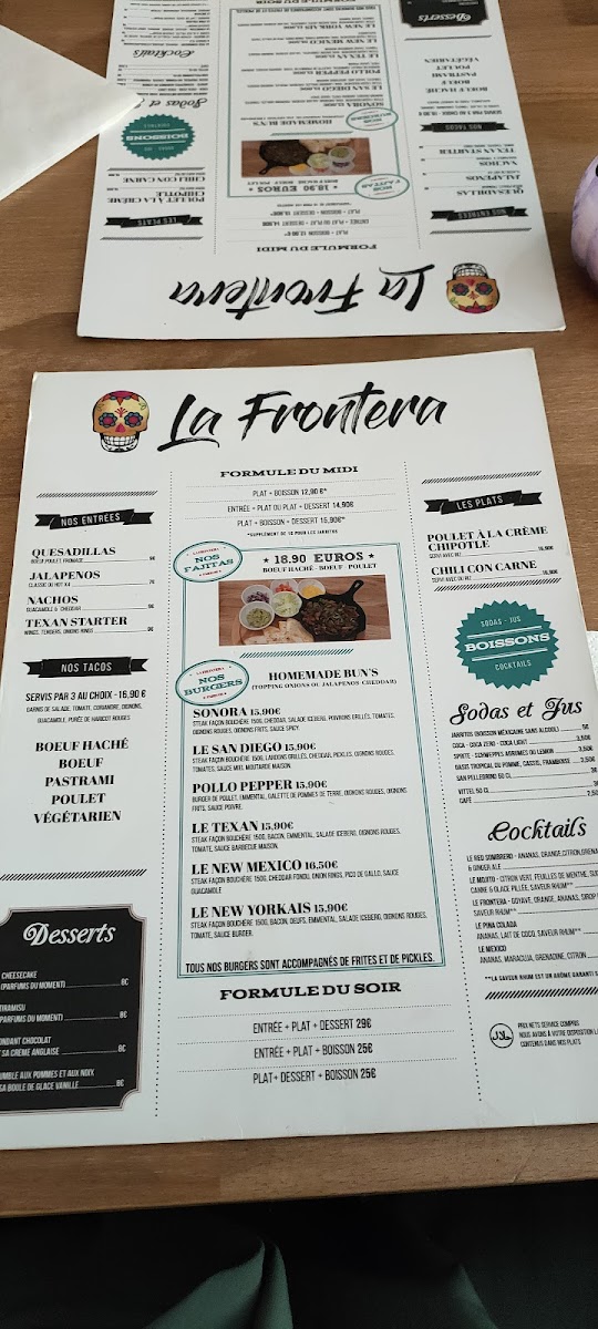 Menu La Frontera Créteil-4