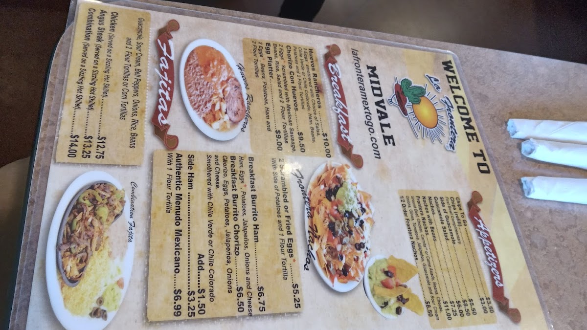 Menu La Frontera Méxican Restaurant-1