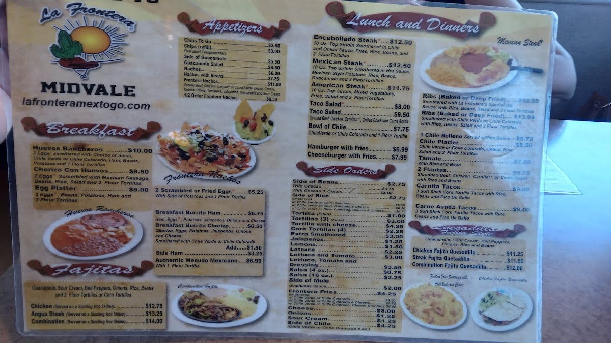 Menu La Frontera Méxican Restaurant-10
