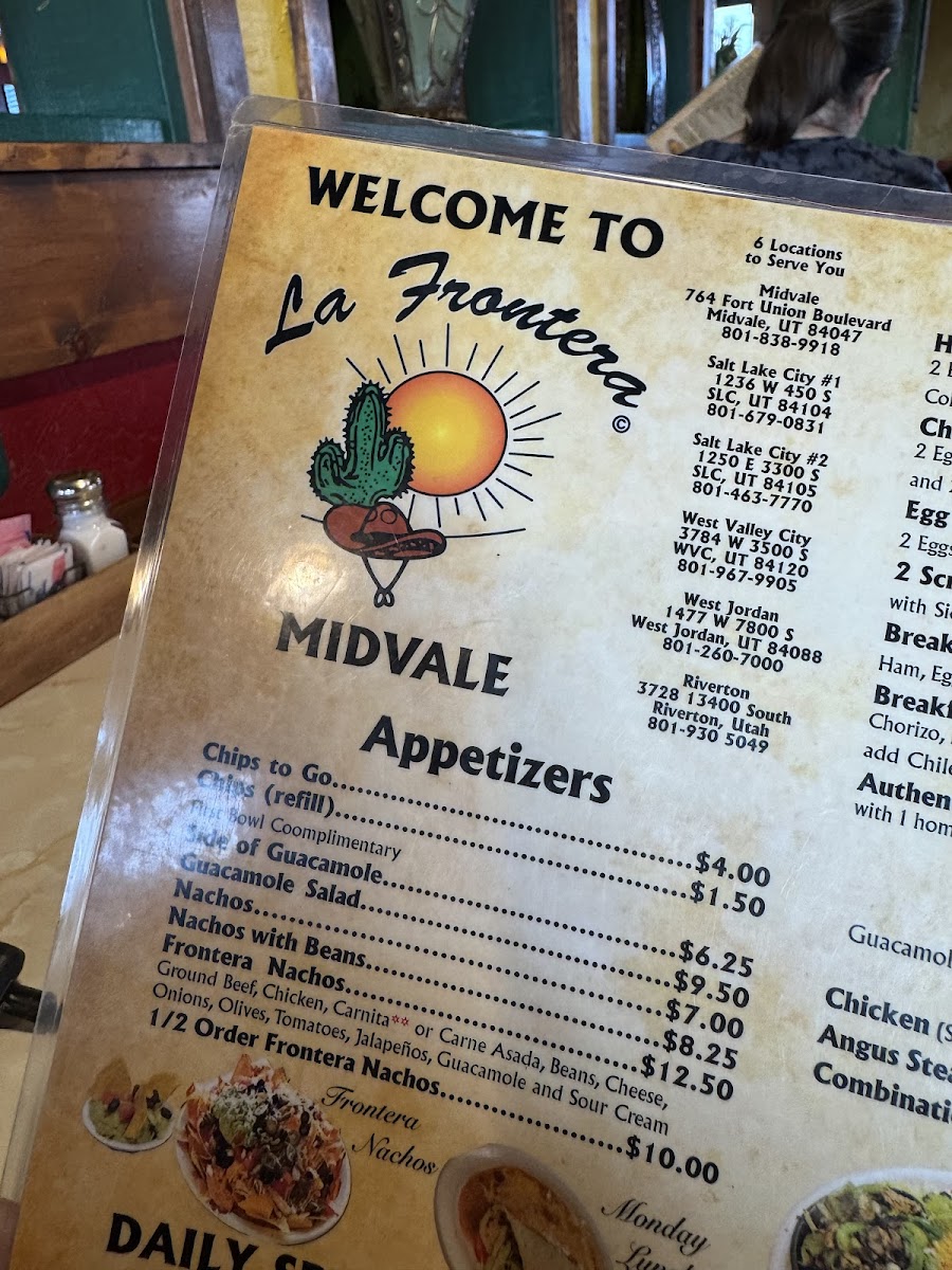 Menu La Frontera Méxican Restaurant-2