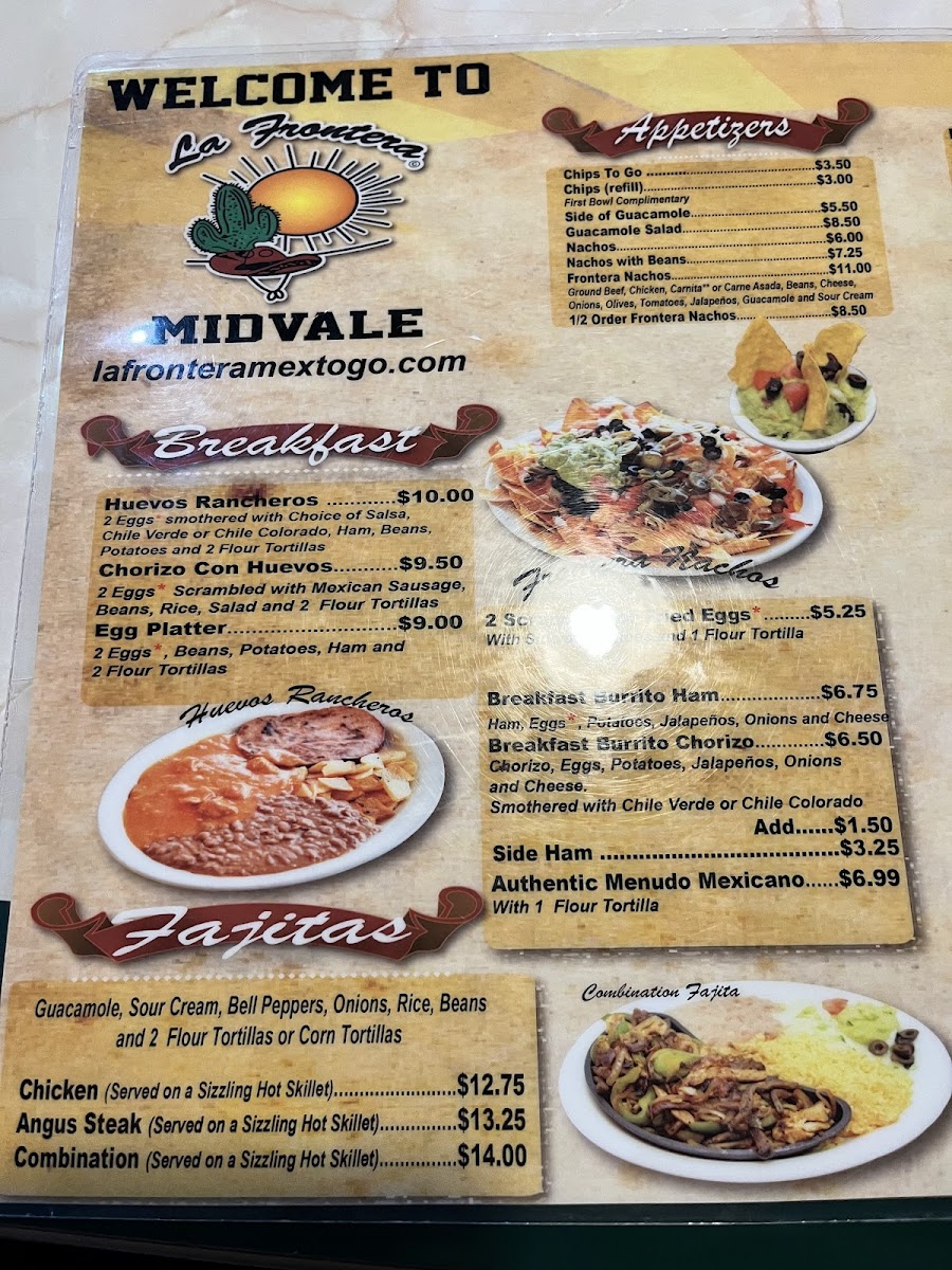 Menu La Frontera Méxican Restaurant-7