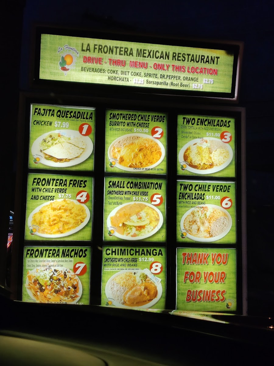 Menu La Frontera Méxican Restaurant-9