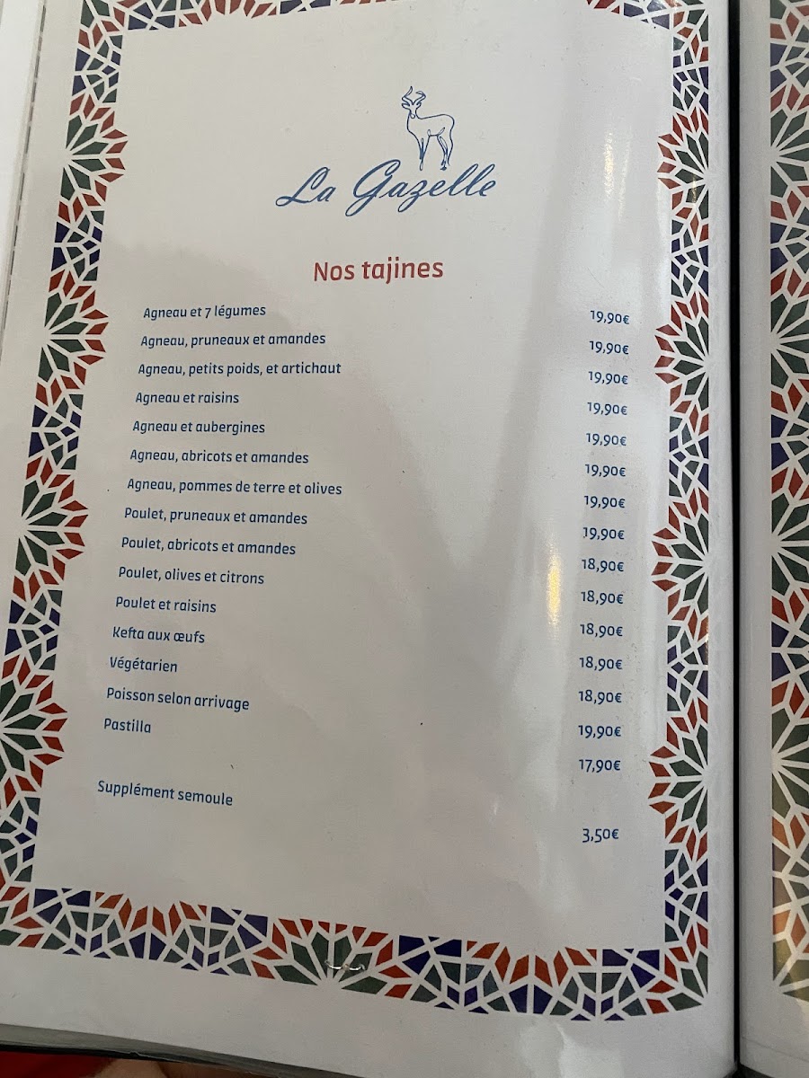 Menu La Gazelle-1