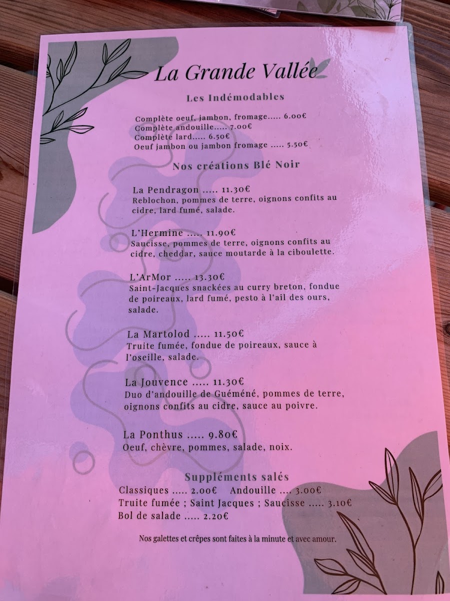 Menu La Grande Vallée Crêperie - Bar - Restaurant-3