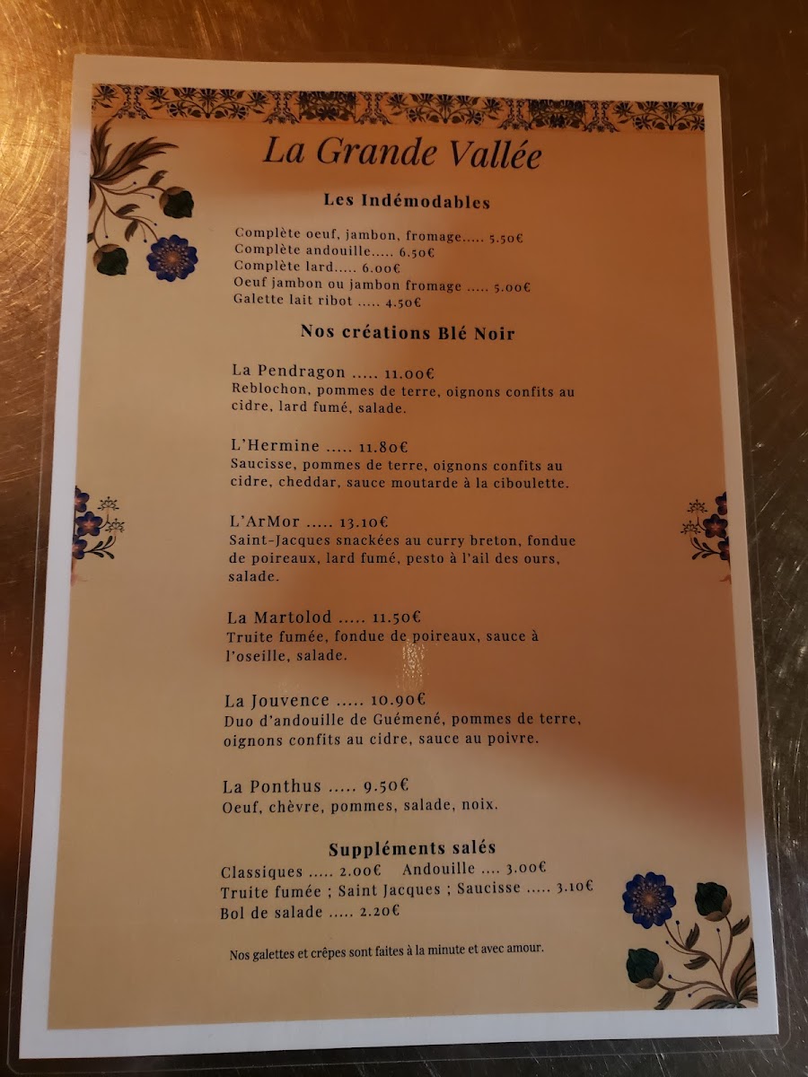 Menu La Grande Vallée Crêperie - Bar - Restaurant-6