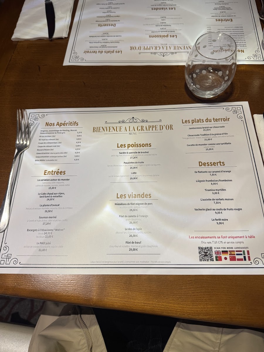 Menu La Grappe D'or - Riquewihr-1