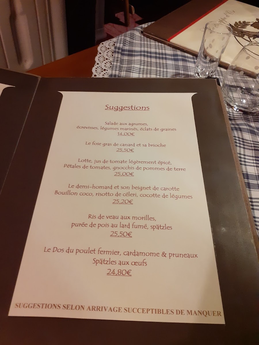 Menu La Grappe D'or - Riquewihr-9