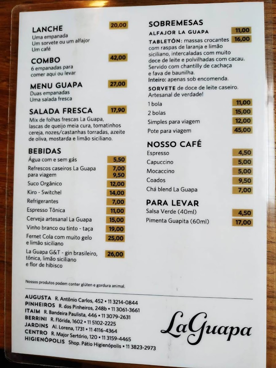 Menu La Guapa Empanadas-2