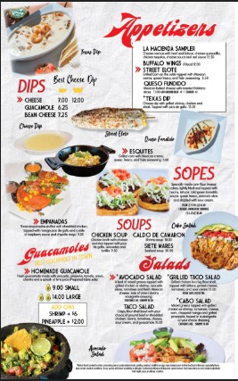 Menu La Hacienda Of Goose Creek-2