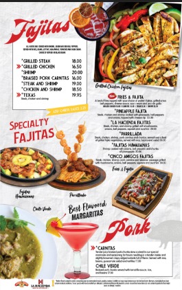 Menu La Hacienda Of Goose Creek-7