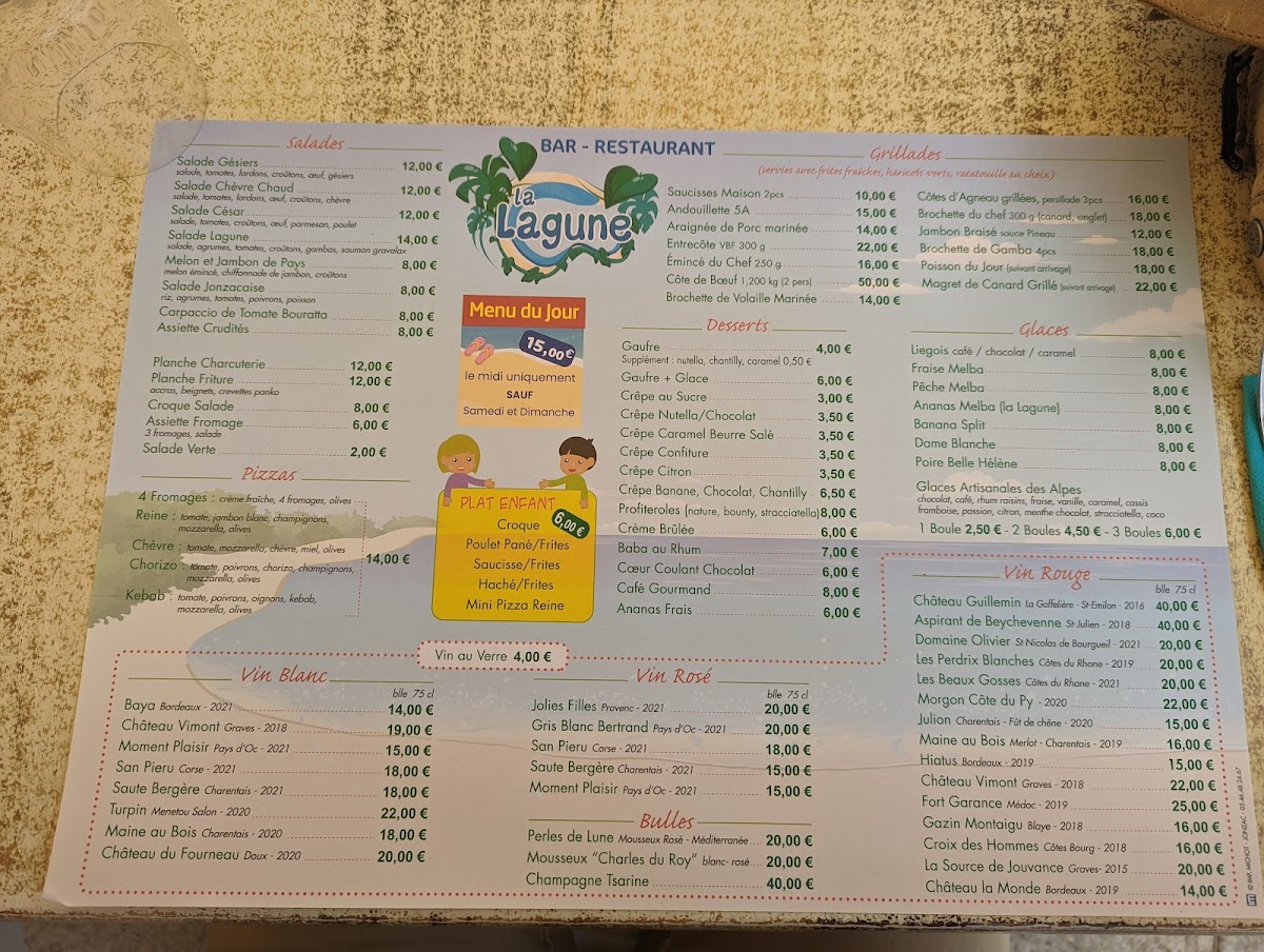 Menu La Lagune - Restaurant De La Base De Loisirs-7