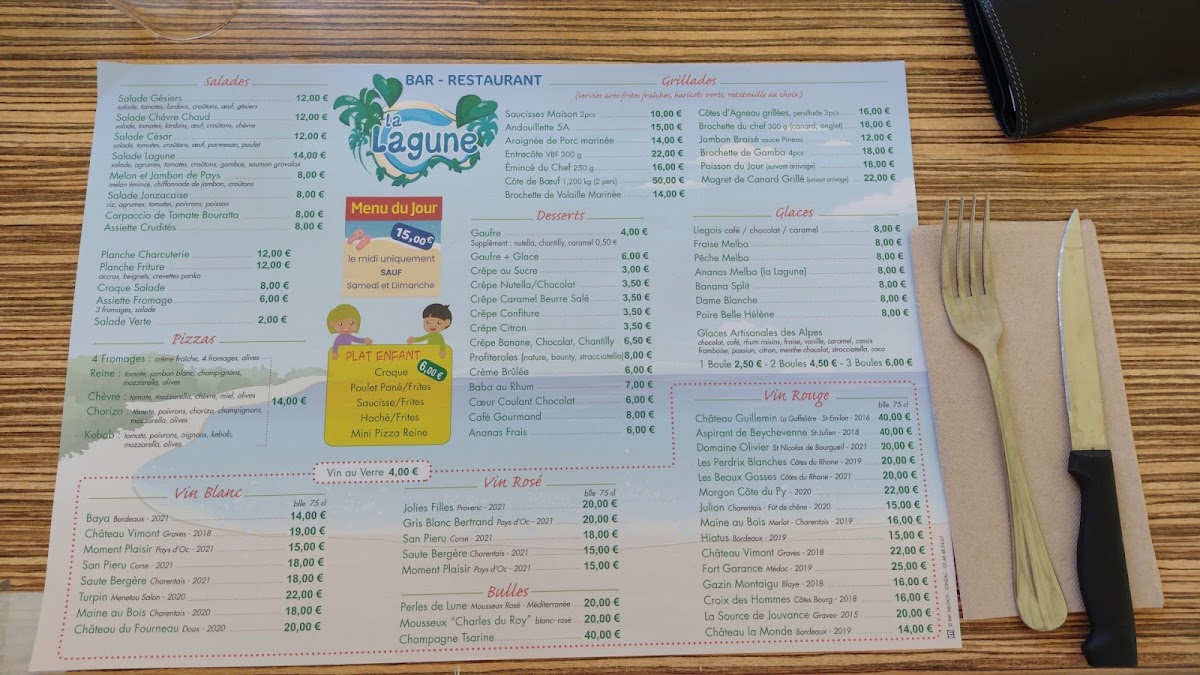 Menu La Lagune - Restaurant De La Base De Loisirs-8