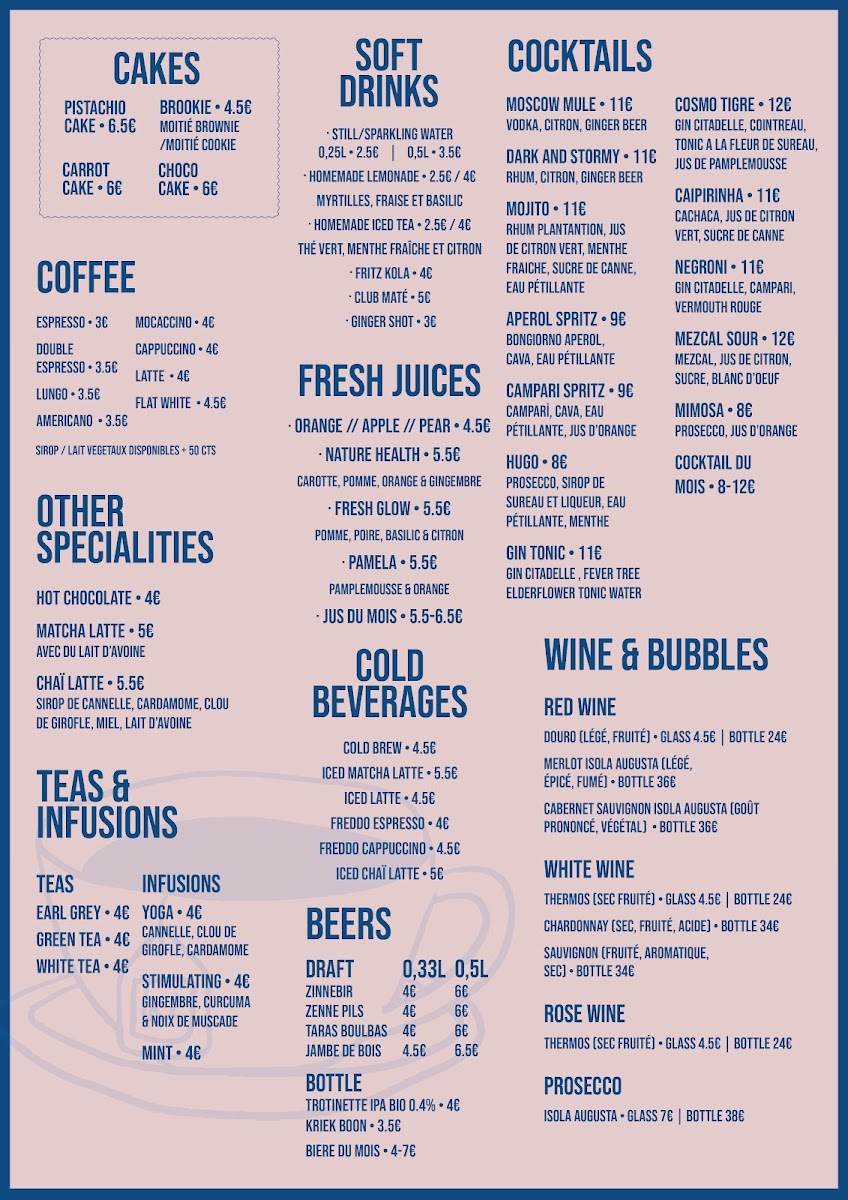 Menu La Laiterie