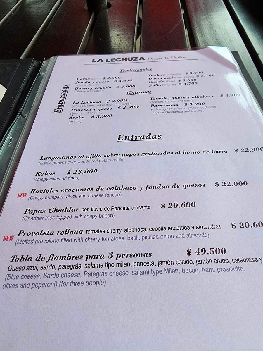 Menu La Lechuza Pizza Y Pastas-1