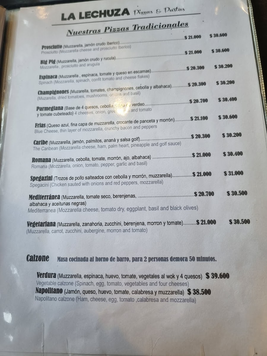 Menu La Lechuza Pizza Y Pastas-10