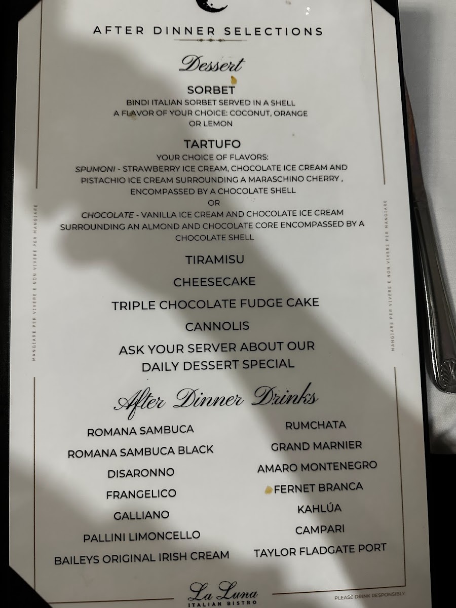 Menu La Luna Italian Bistro & Bar-1