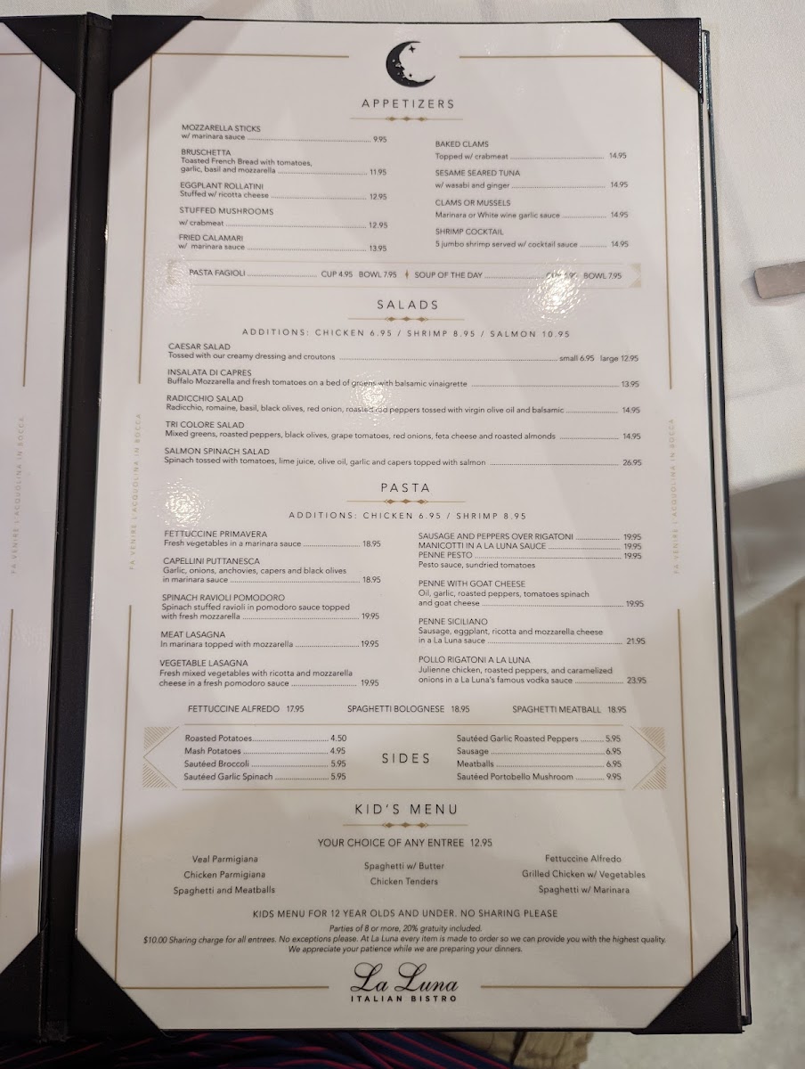 Menu La Luna Italian Bistro & Bar-2