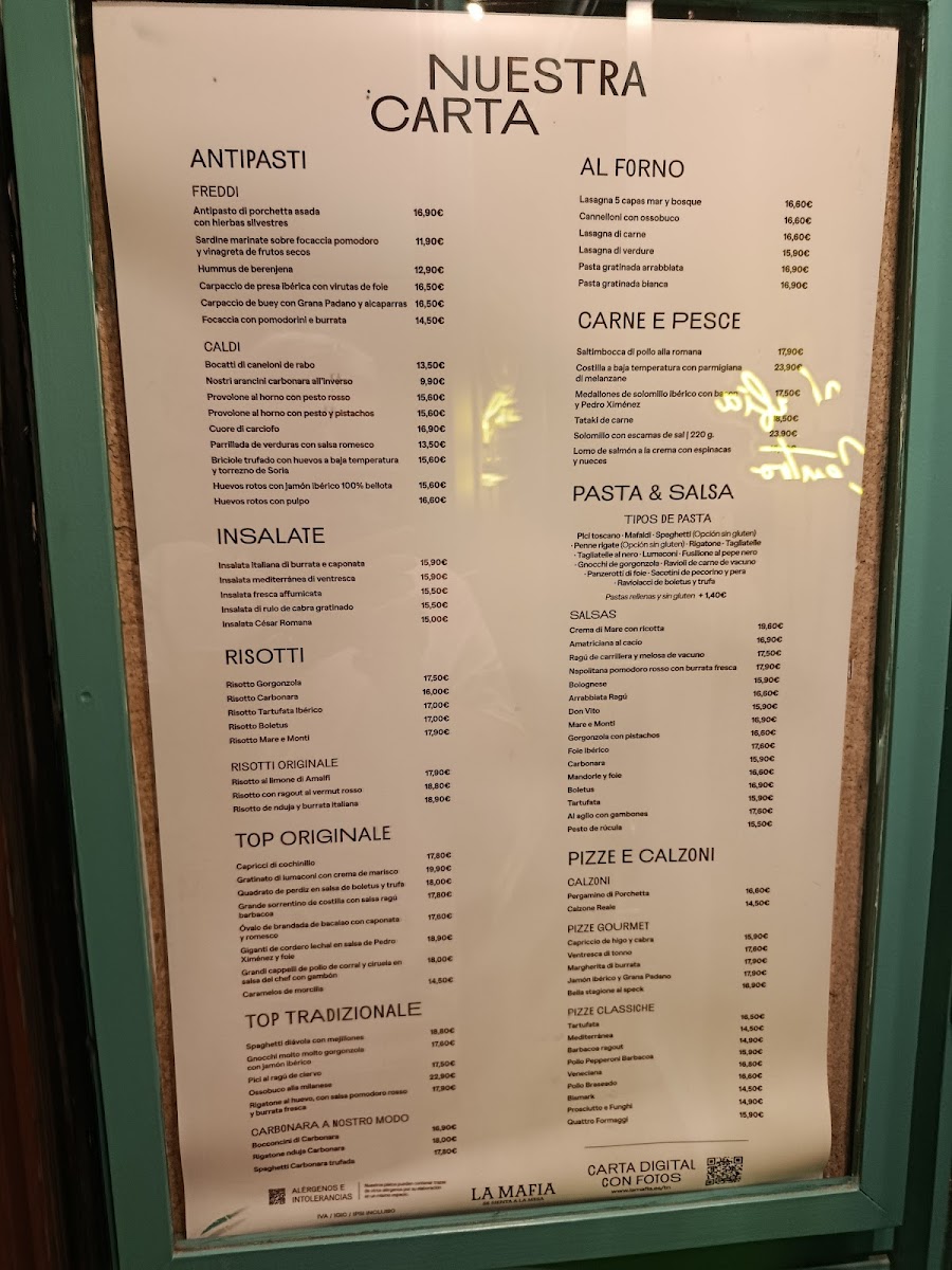 Menu La Mafia Se Sienta A La Mesa-1