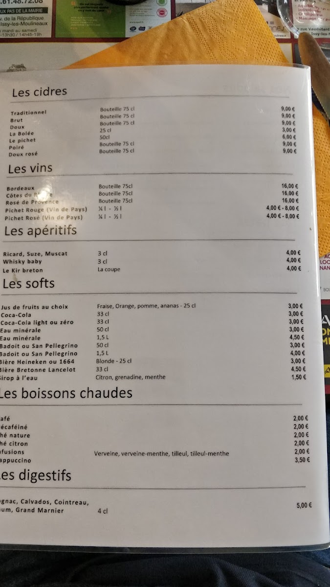 Menu La Maillette - Issy-Les-Moulineaux-3