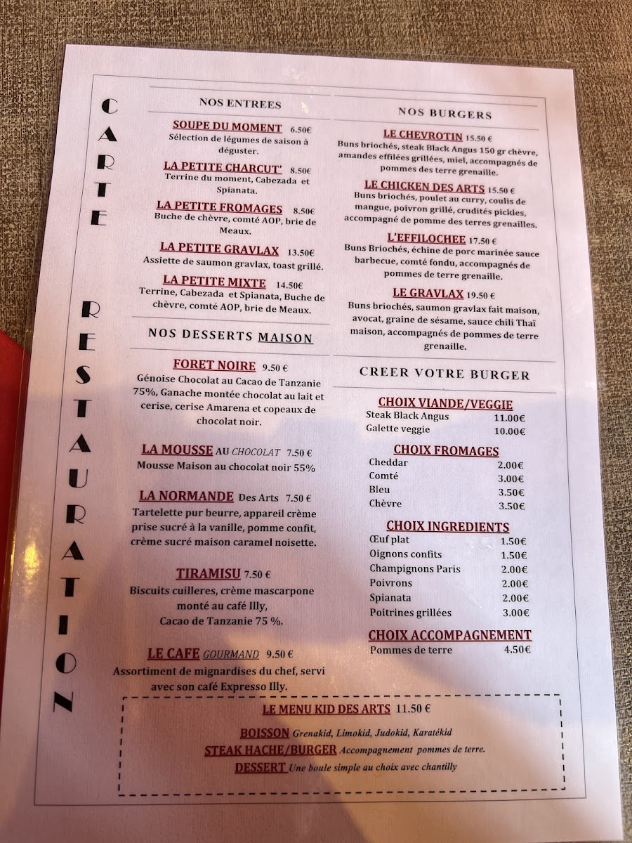 Menu La Maison Des Arts-2