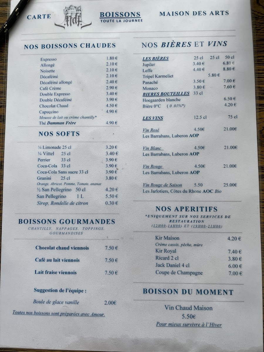 Menu La Maison Des Arts-3