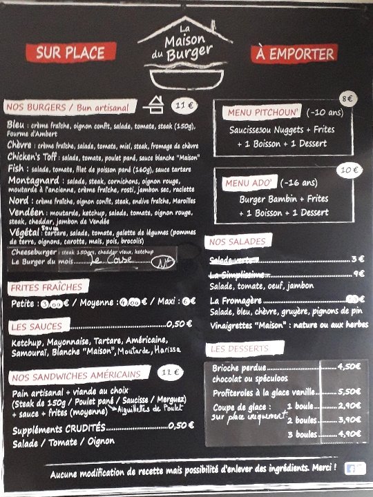 Menu La Maison Du Burger-1