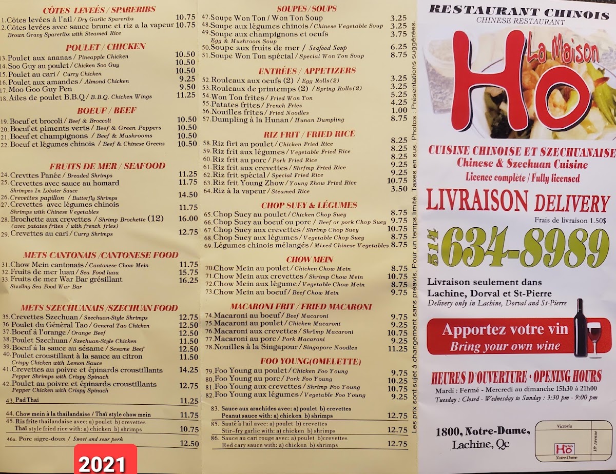 Menu La Maison Ho-4
