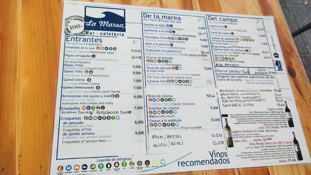 Menu La Marea De Puerto-1