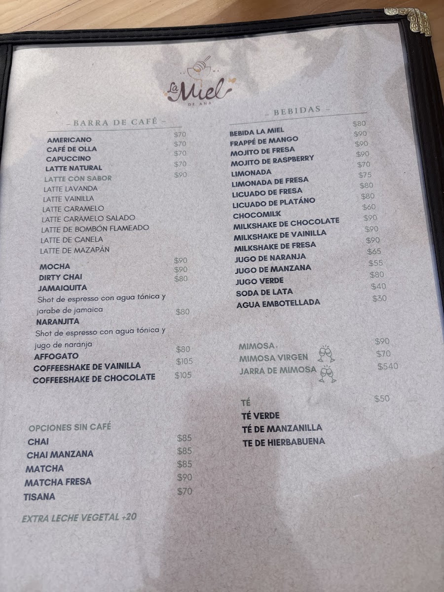 Menu La Miel De Ana Restaurante Sucursal Playas-1