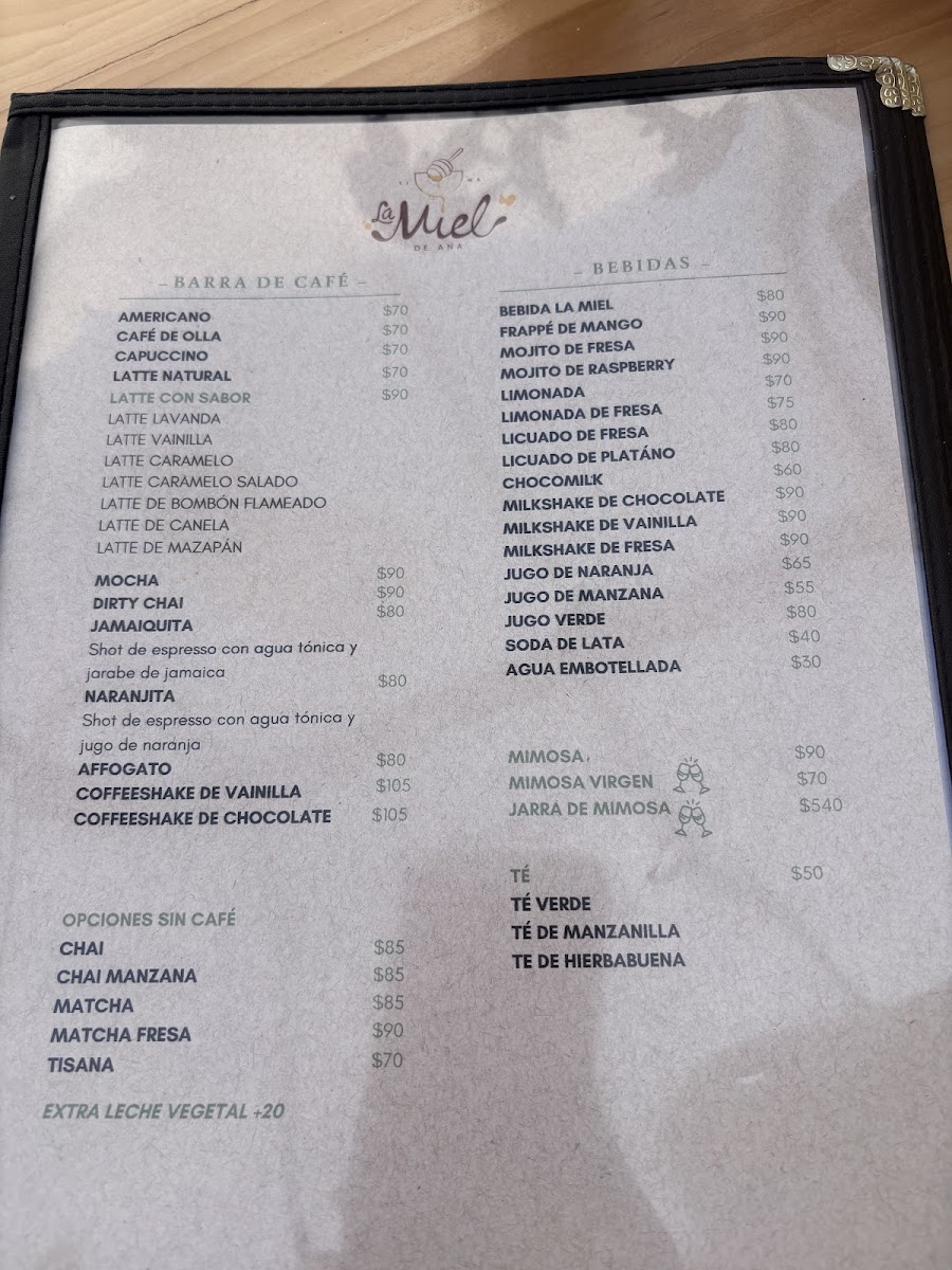 Menu La Miel De Ana Restaurante Sucursal Playas-2