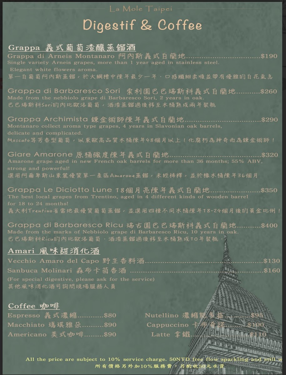 Menu La Mole Taipei-3