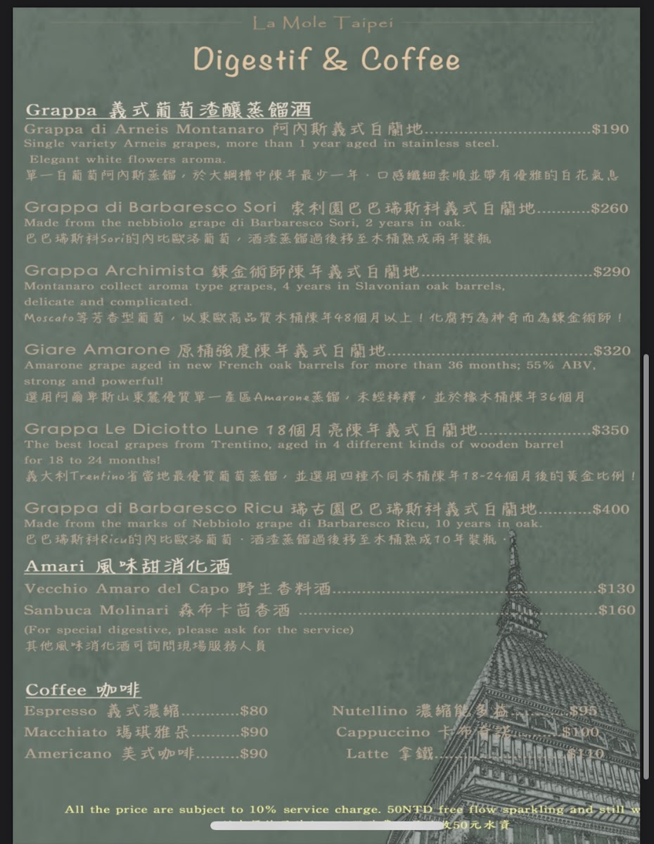 Menu La Mole Taipei-9