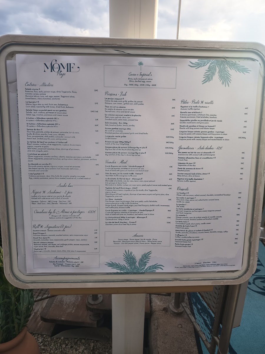 Menu La Môme Plage-2