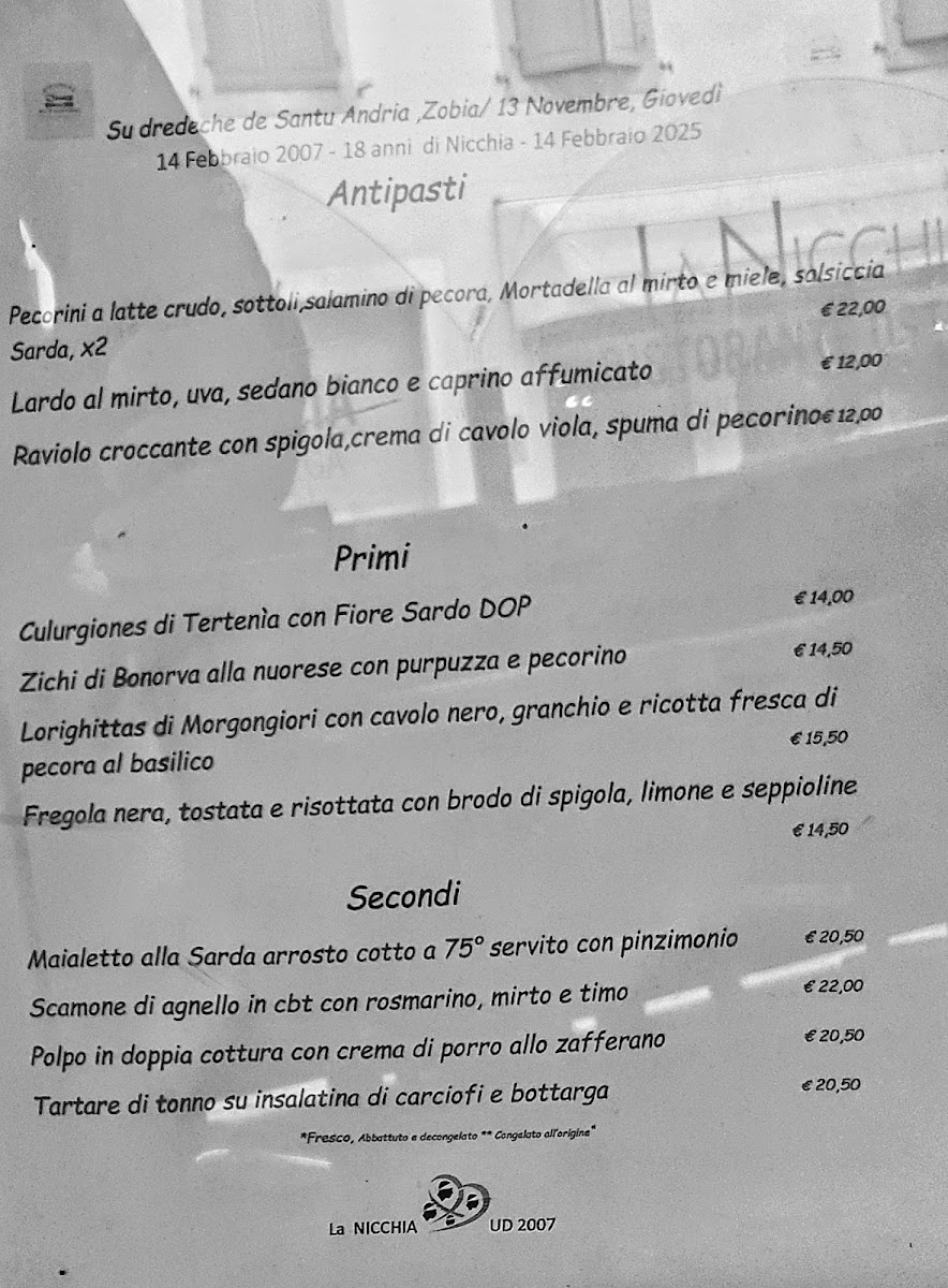 Menu La Nicchia - Ristorante Con Cucina Sarda & Bottega-1