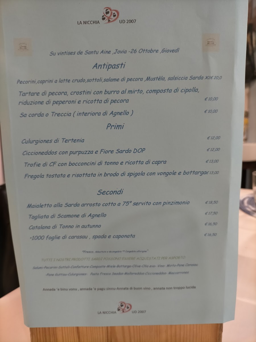 Menu La Nicchia - Ristorante Con Cucina Sarda & Bottega-3