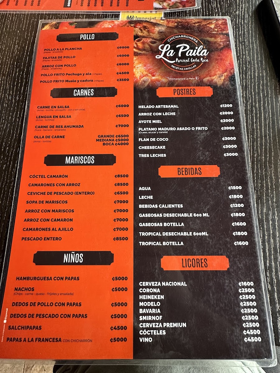 Menu La Paila-1