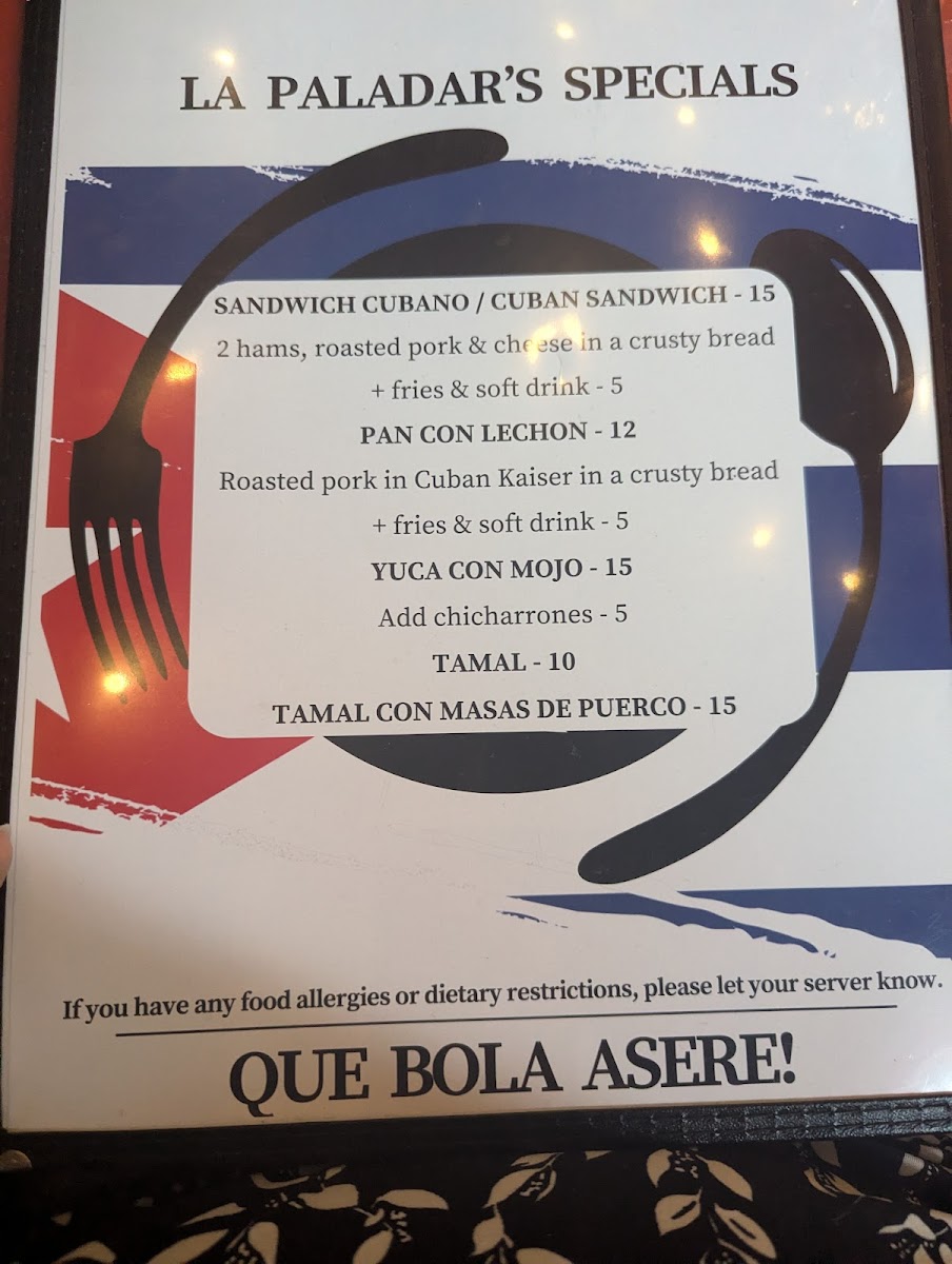 Menu La Paladar Holguin & Havana-10