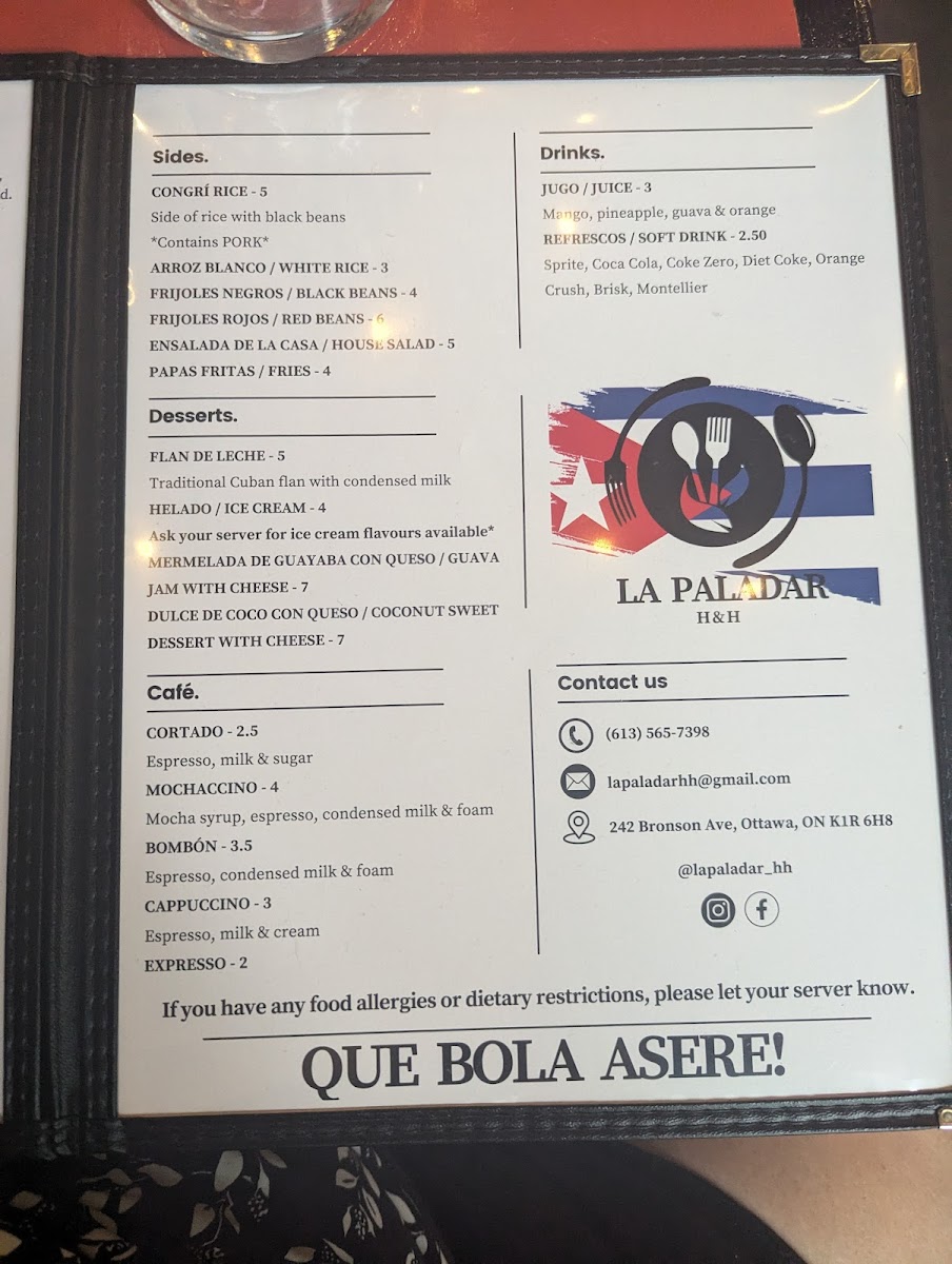 Menu La Paladar Holguin & Havana-6