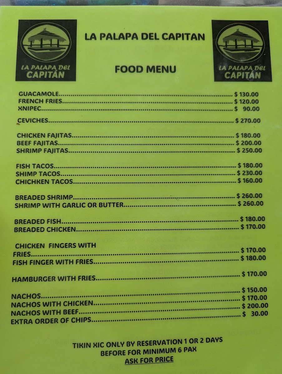 Menu La Palapa Del Capitan-3